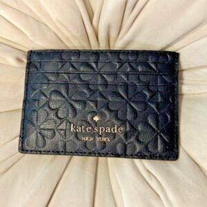 New kate spade Small Slim Credit Card Holder in Geo Emboss Black